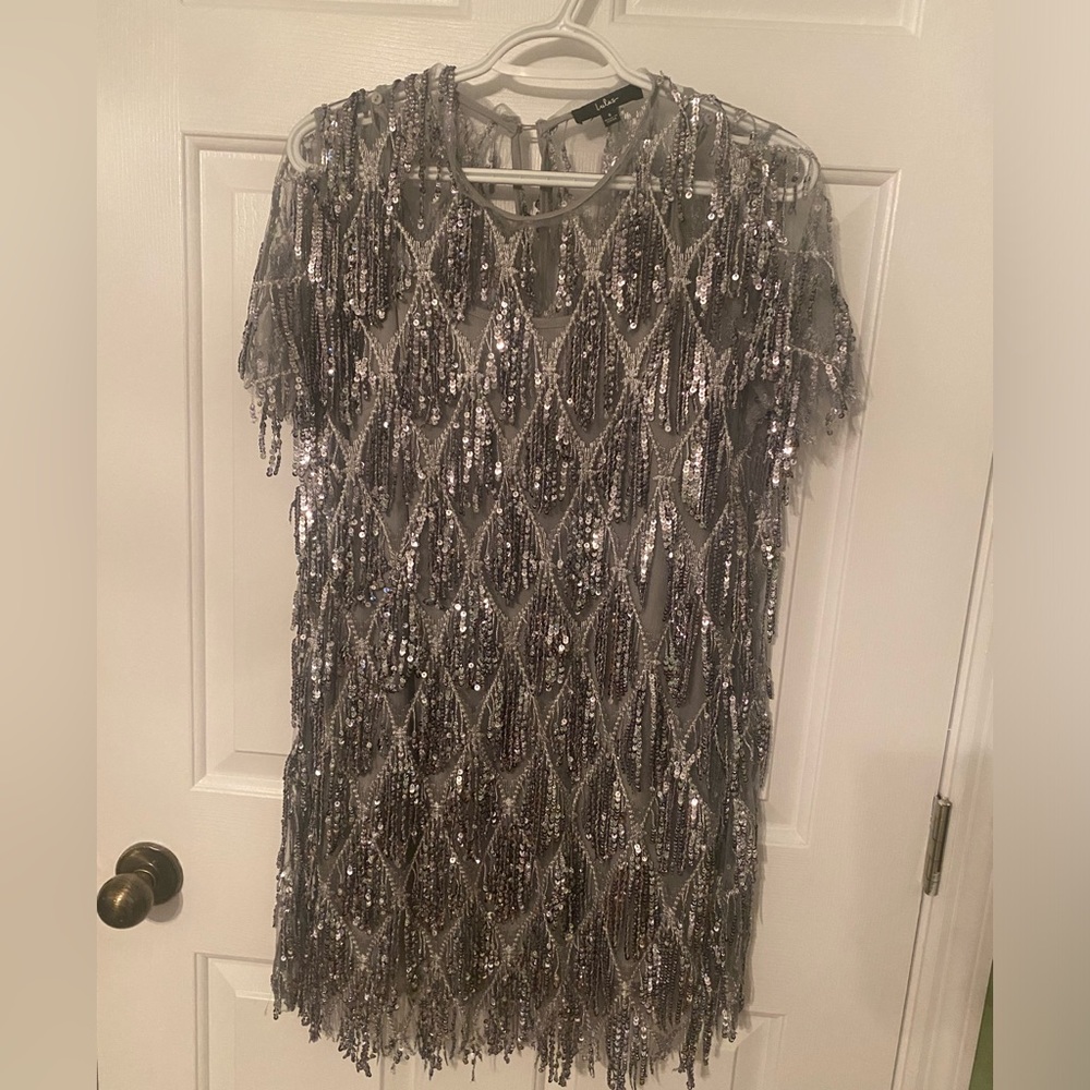 Silver sequin dress